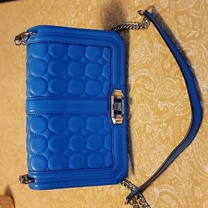 EUC, Rebecca Minkoff Love Circle Quilt Royal Blue Cross-Body Bag